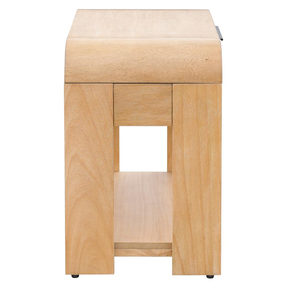 Modern One Drawer Waterfall Nightstand. Picture 5