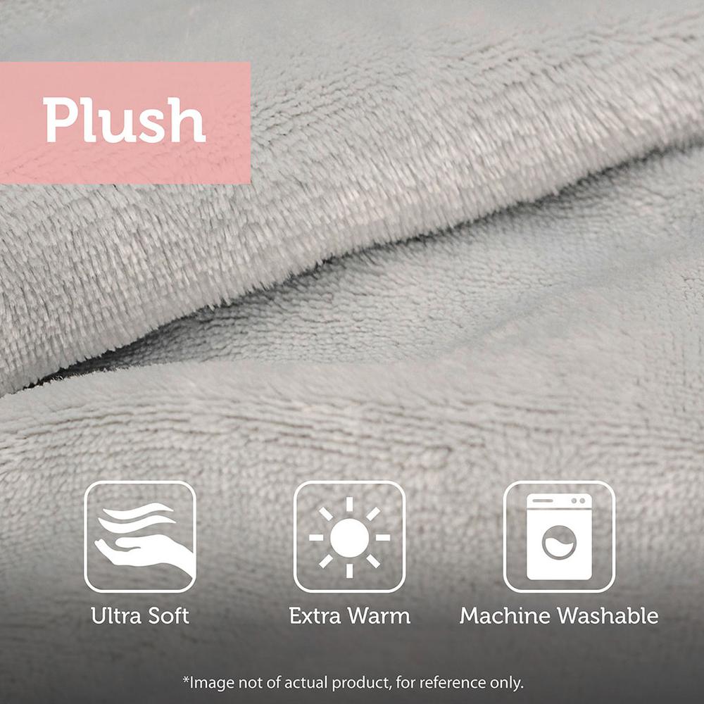 Metallic Printed Plush Comforter Set with Throw Pillow. Picture 3