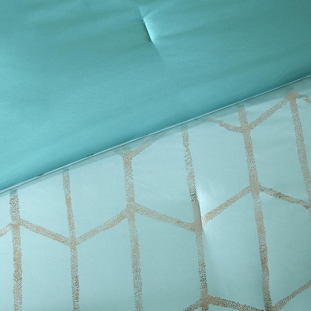 Aqua Silver Geometric Comforter Set, Belen Kox. Picture 3