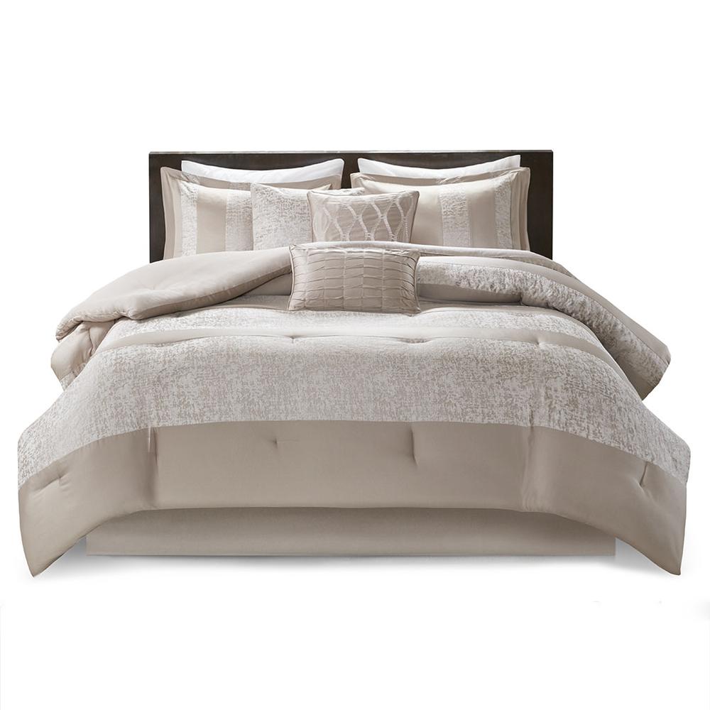 100% Polyester 7-Piece Chenille Jacquard Comforter Set, Belen Kox. Picture 1