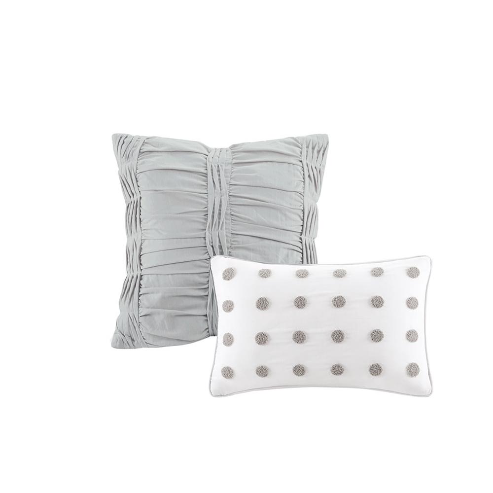 Ivory Cotton Jacquard Dot Comforter Set, Belen Kox. Picture 1