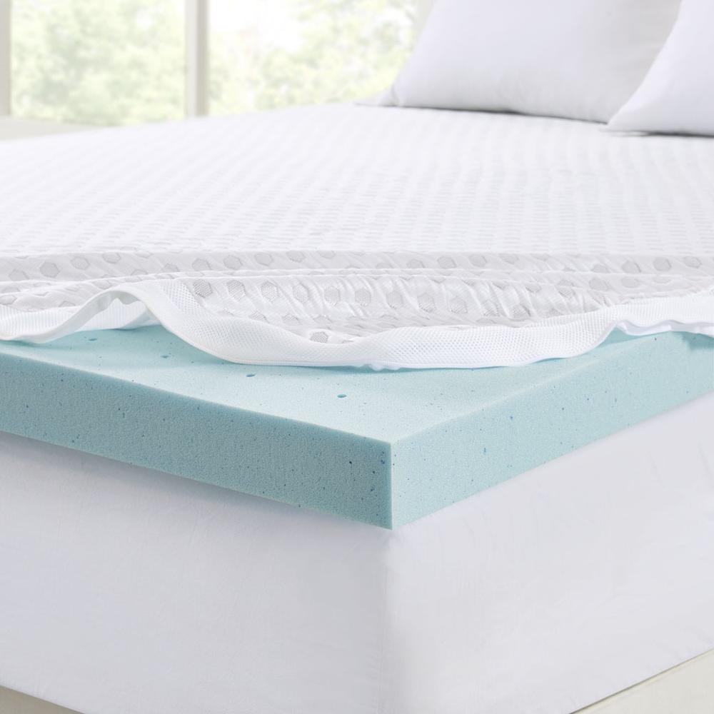 3" Cooling Gel Memory Foam Mattress Topper with Removable Cooling Cover. Picture 1