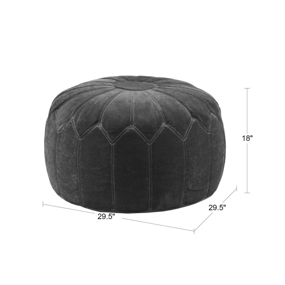 Kelsey  Round Pouf Ottoman. Picture 1