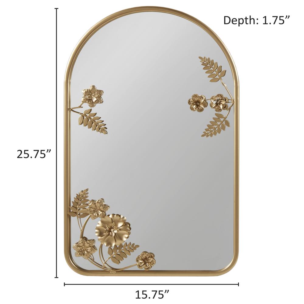 Arched Metal Floral Wall Mirror. Picture 3