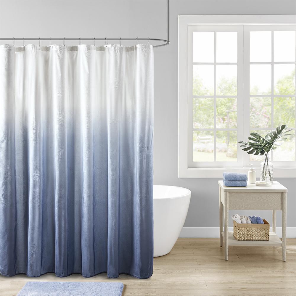 Ombre Printed Seersucker Shower Curtain. Picture 4