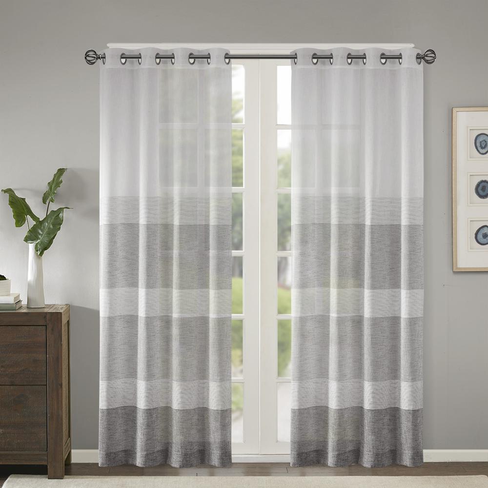 Woven Faux Linen Striped Window Sheer,MP40-4599. Picture 2