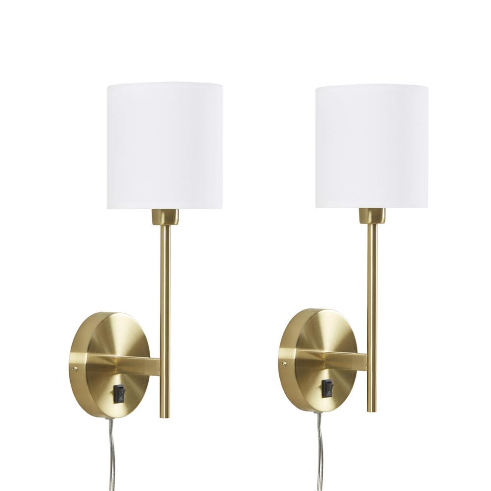 Metal Wall Sconce with Cylinder Shade, Set of 2. Picture 3