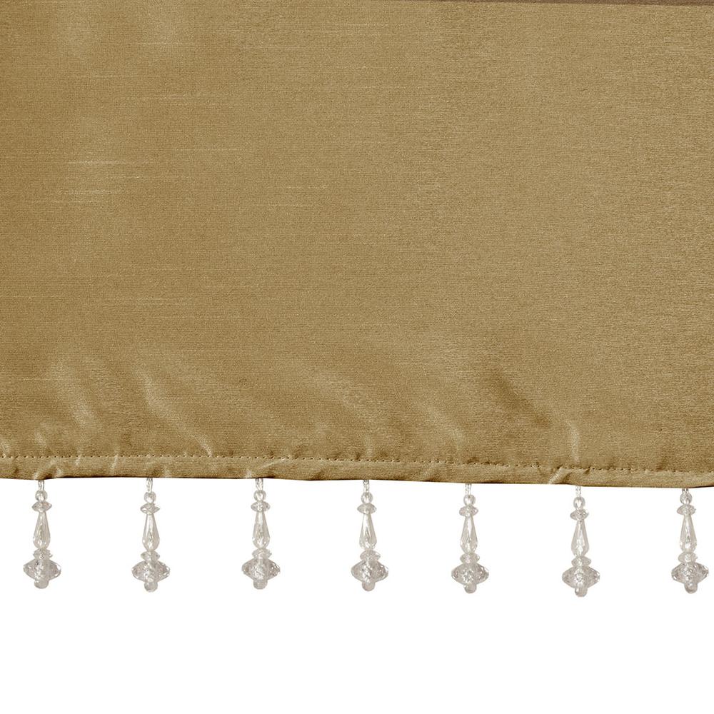 Lightweight Faux Silk Valance With Beads. Picture 1