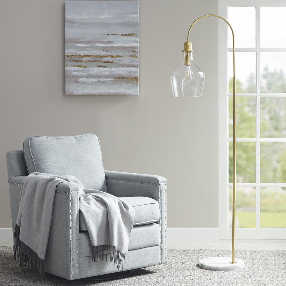 Arched Floor Lamp with Marble Base. Picture 4