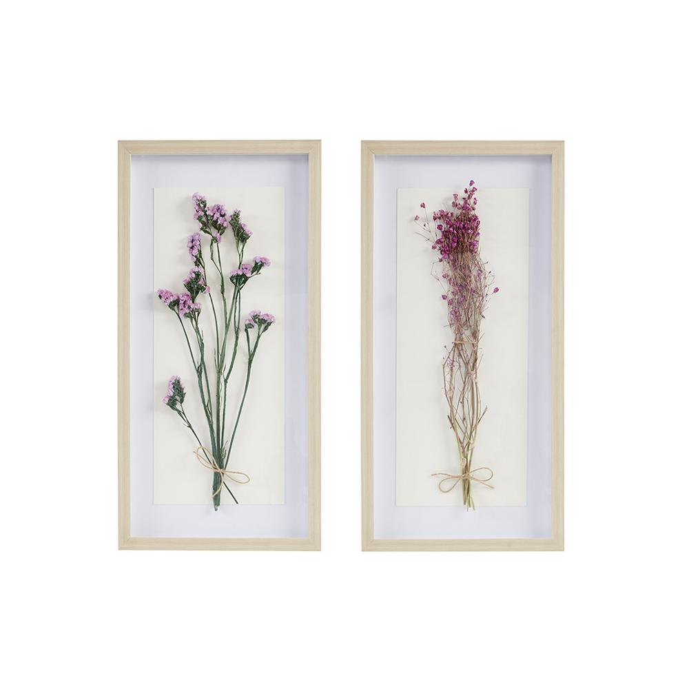 Dried Flower 2-piece Shadow Box Wall Decor Set. Picture 4