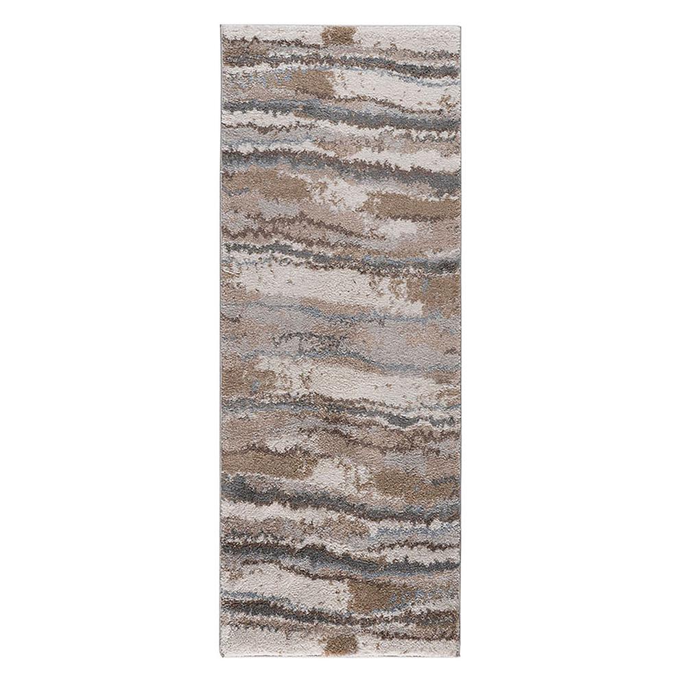 Watercolor Abstract Stripe Woven Area Rug. Picture 1