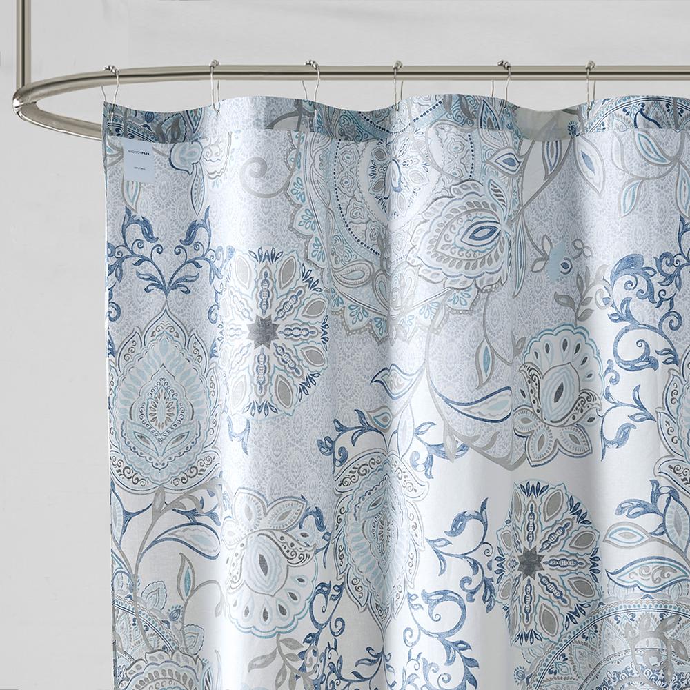 Printed Cotton Shower Curtain. Picture 3