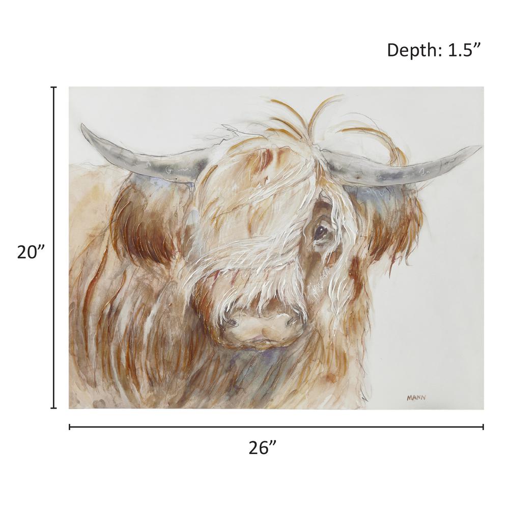 Hand Embellished Highland Bull Canvas Wall Art. Picture 5