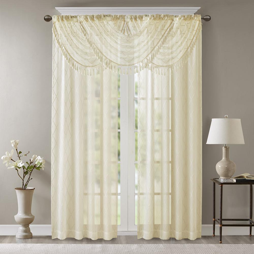 Diamond Sheer Embroidered Waterfall Valance. Picture 3