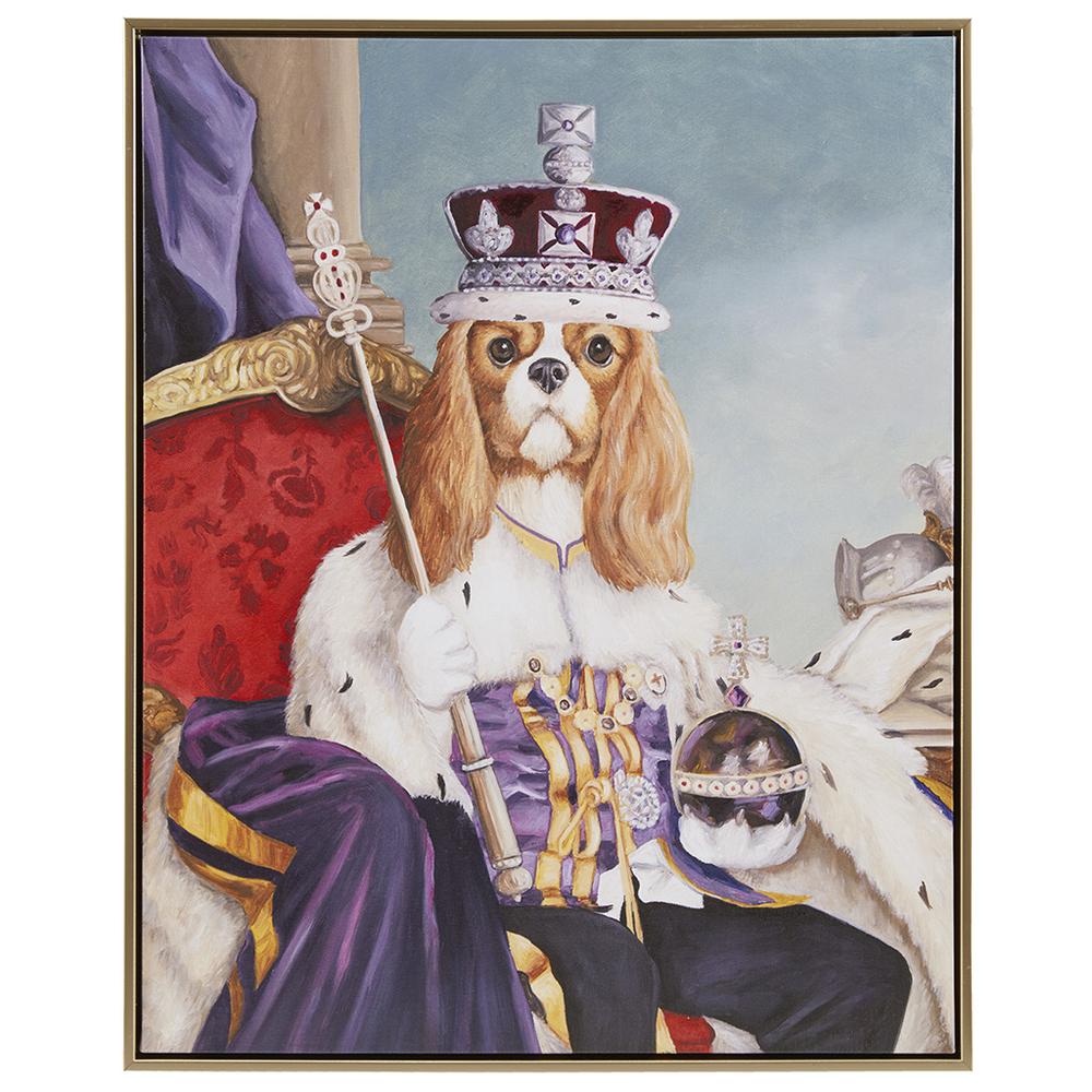 King Charles Spaniel III Framed Canvas Wall Art. Picture 4