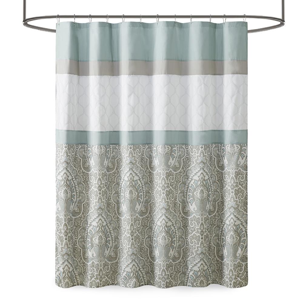 Printed and Embroidered Shower Curtain. Picture 3