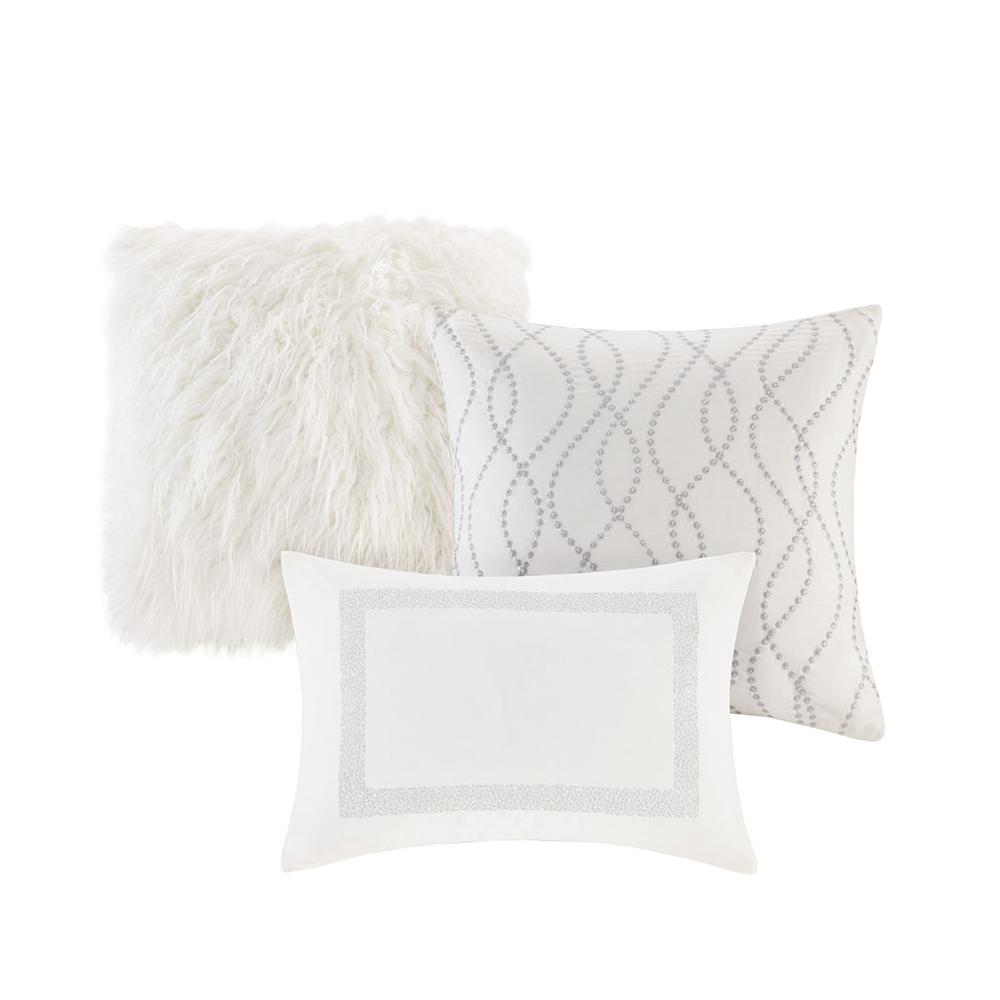 White Metallic Jacquard Comforter Set, Belen Kox. Picture 1