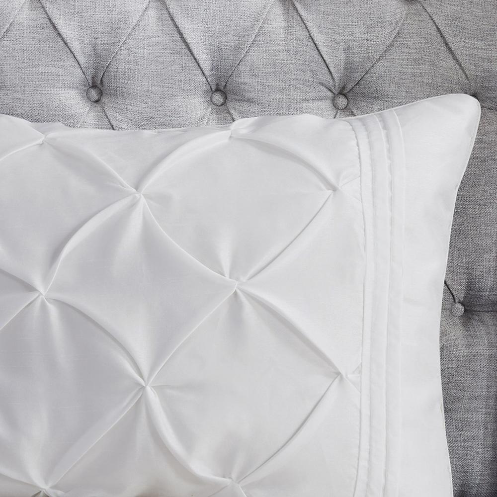 100% Polyester Polyoni Tufted 7pcs Comforter Set White. Picture 14
