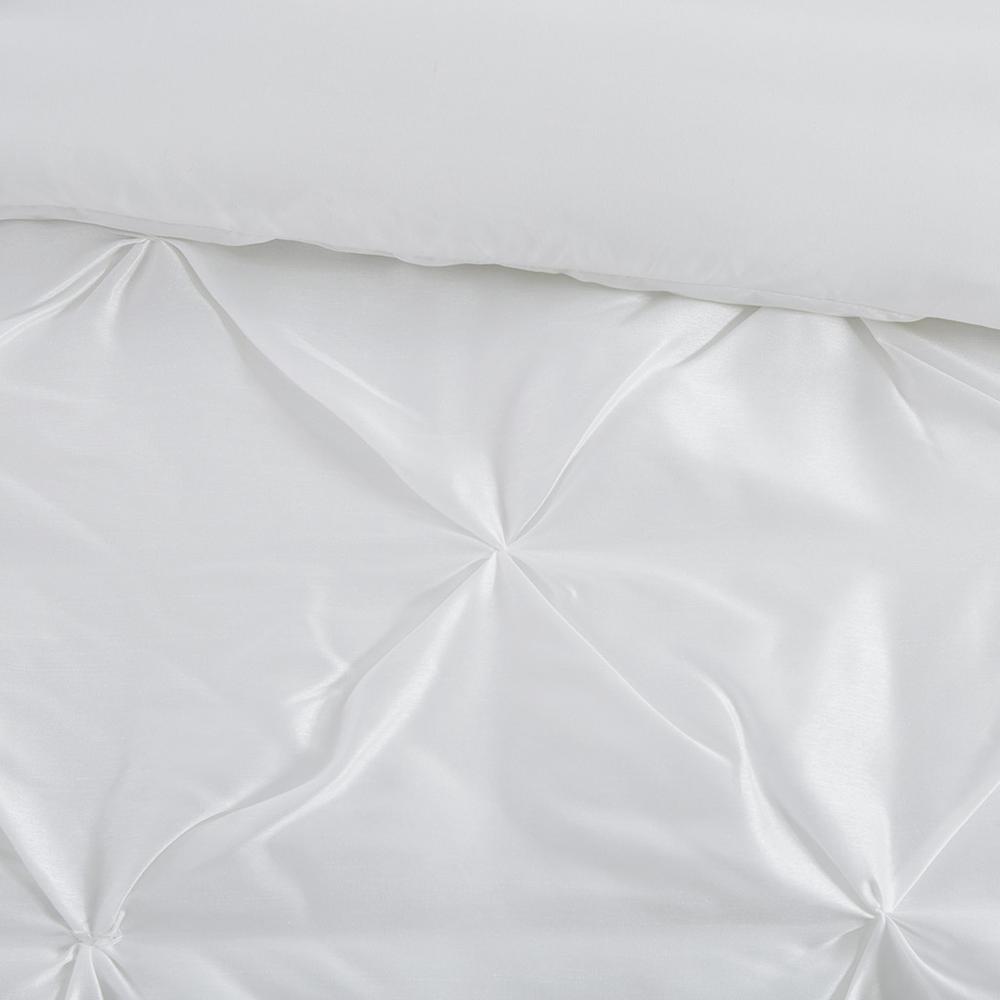 100% Polyester Polyoni Tufted 7pcs Comforter Set White. Picture 10