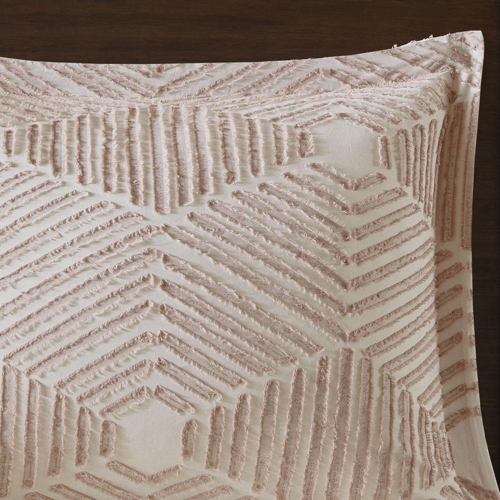 Blush Geometric Clipped Jacquard Comforter Set, Belen Kox. Picture 5