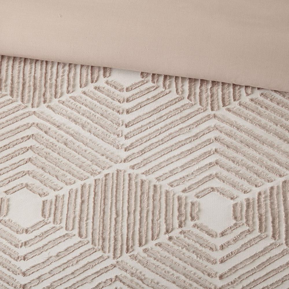 Blush Geometric Clipped Jacquard Comforter Set, Belen Kox. Picture 4