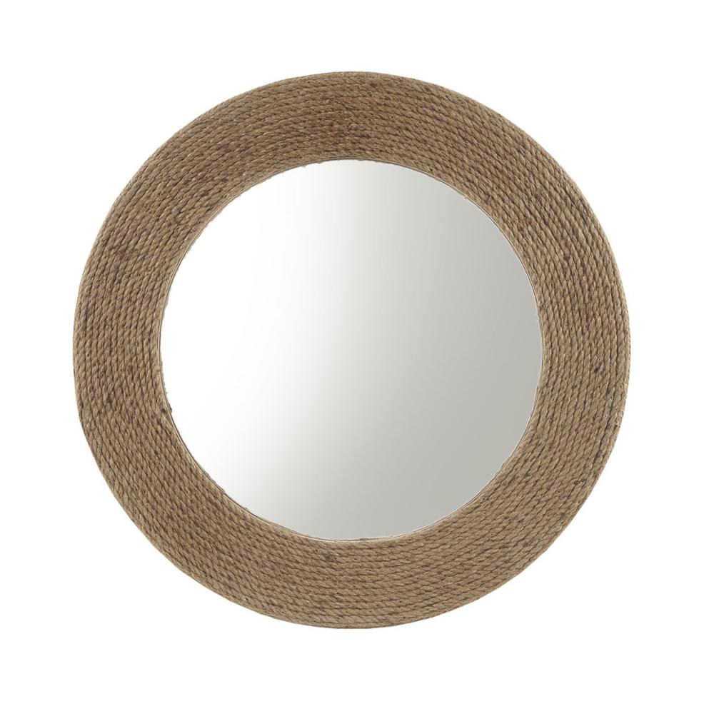 Natural Jute Rope Round Wall Mirror 26". Picture 4