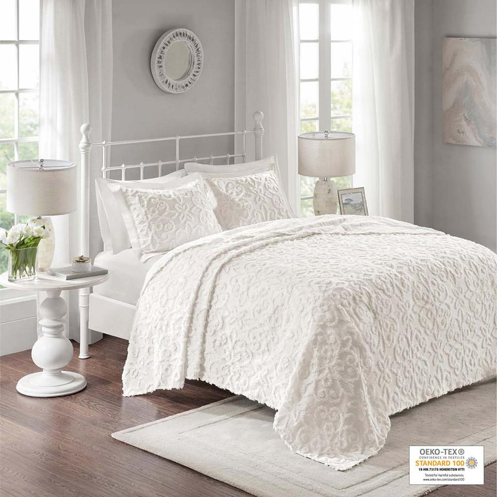 3 Piece Tufted Cotton Chenille Bedspread Set. Picture 4