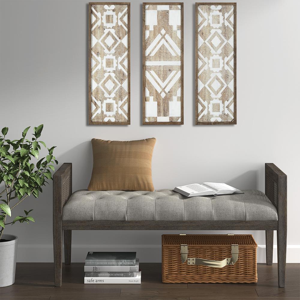 Two-tone Geometric 3-piece Wood Wall Decor Set. Picture 2