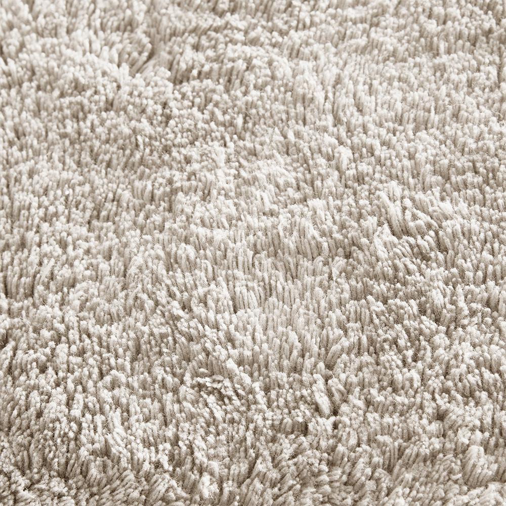 100% Cotton Solid Tufted Bath Rug Set, Natural. Picture 3