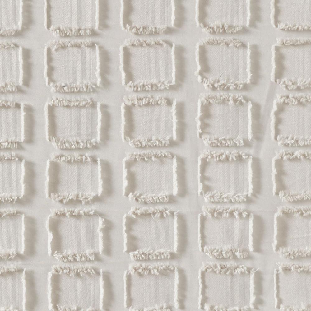 Woven Clipped Solid Shower Curtain Sand 622. Picture 3