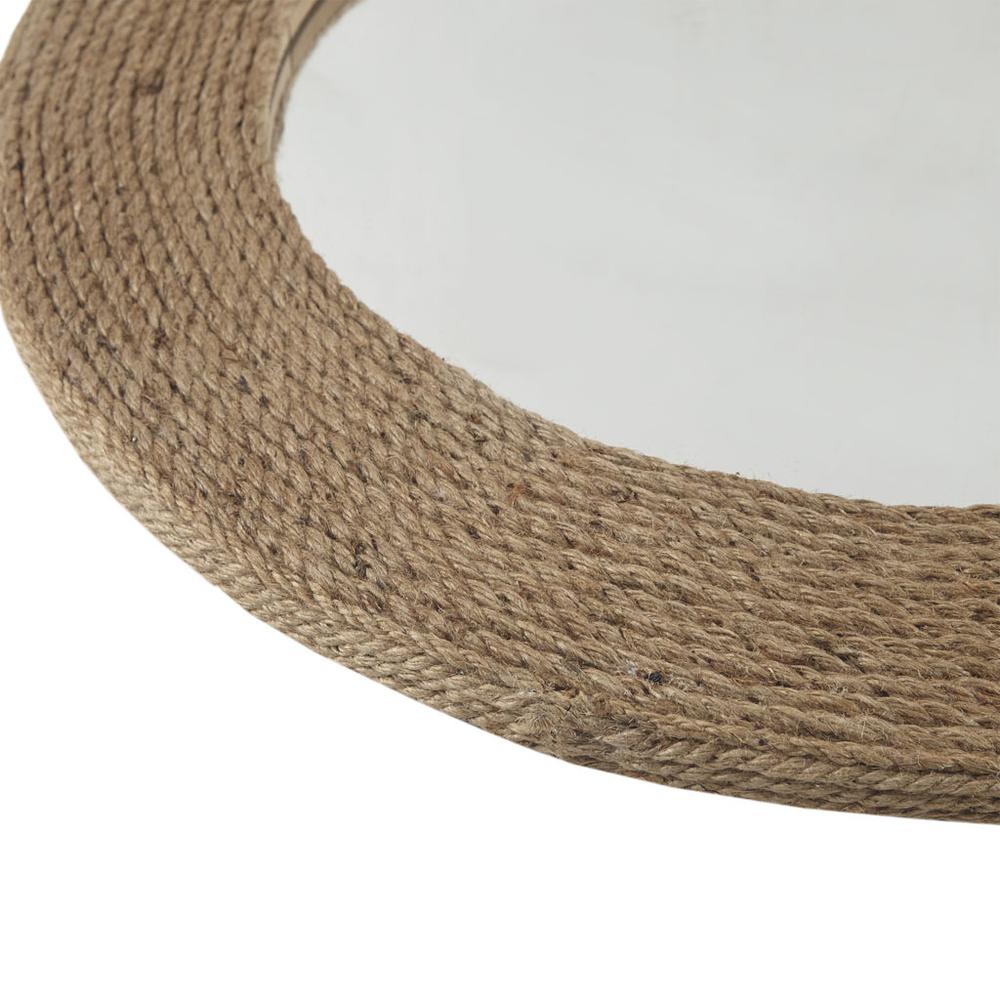 Natural Jute Rope Round Wall Mirror 26". Picture 1