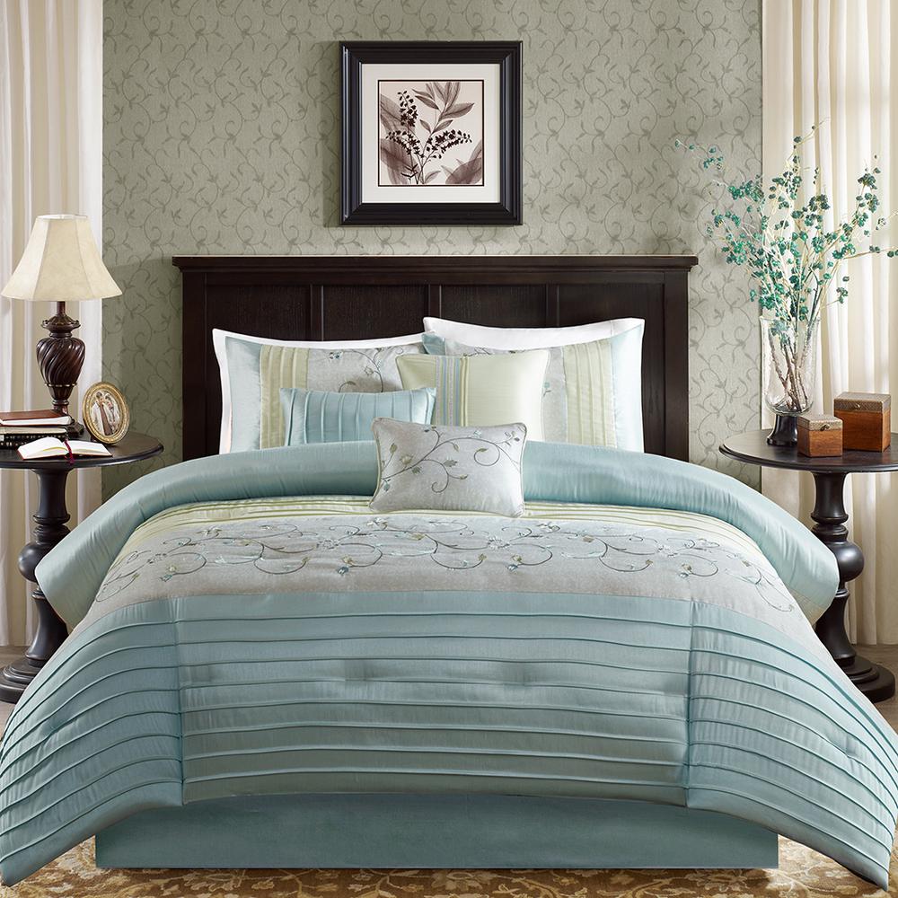 7 Piece Embroidered Comforter Set,MP10-4190. Picture 1
