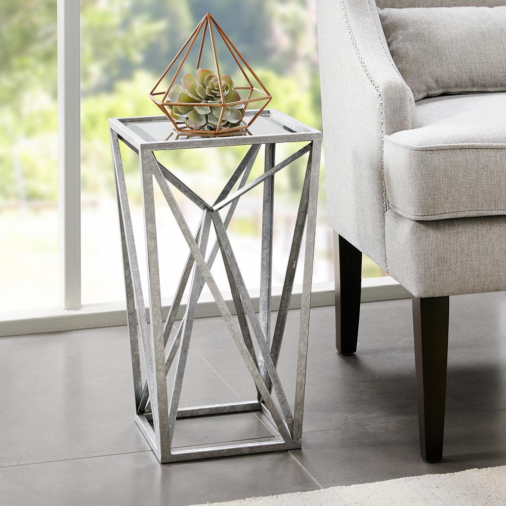 Angular Mirror Accent Table. Picture 4