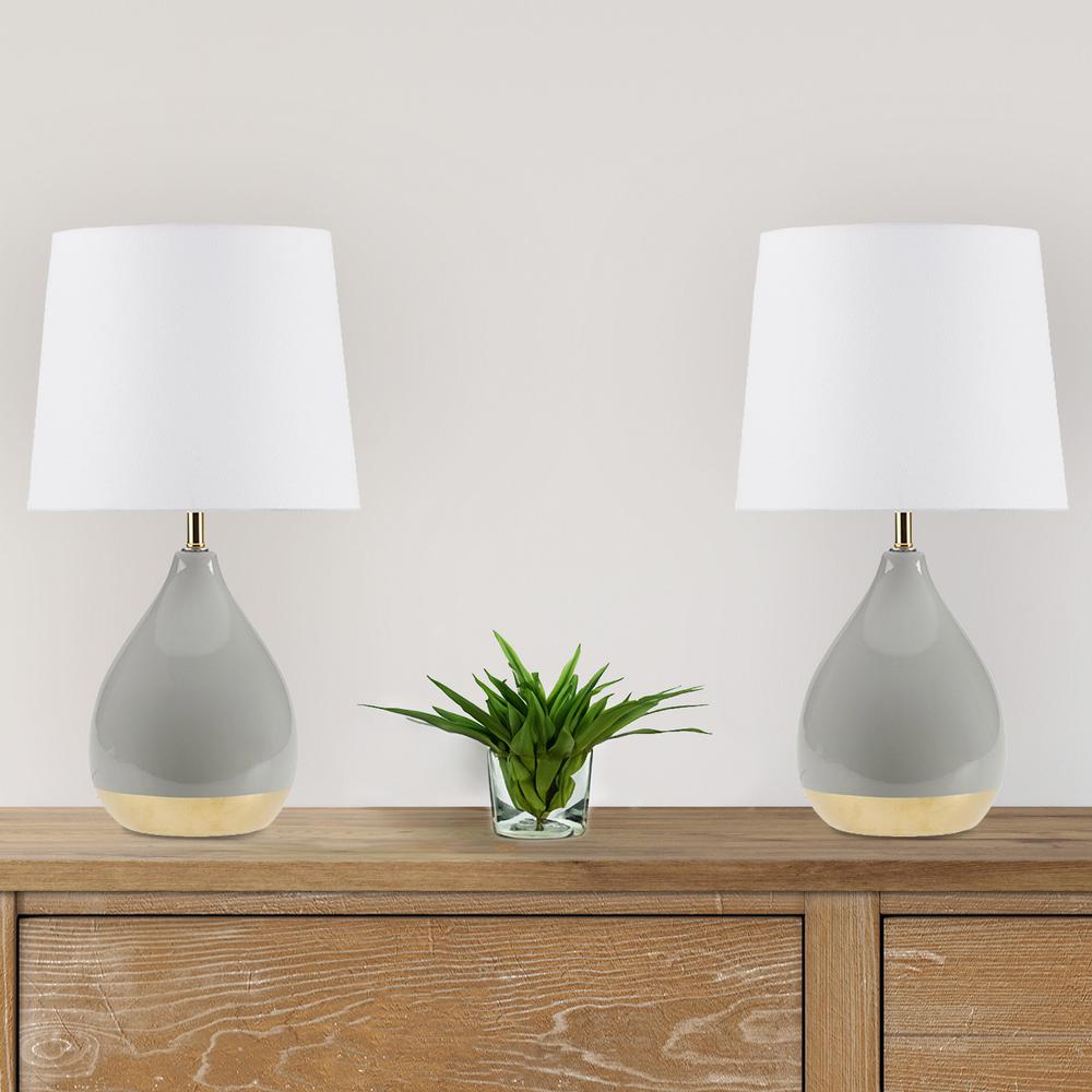 2-Tone Ceramic Table Lamp Set of 2. Picture 4
