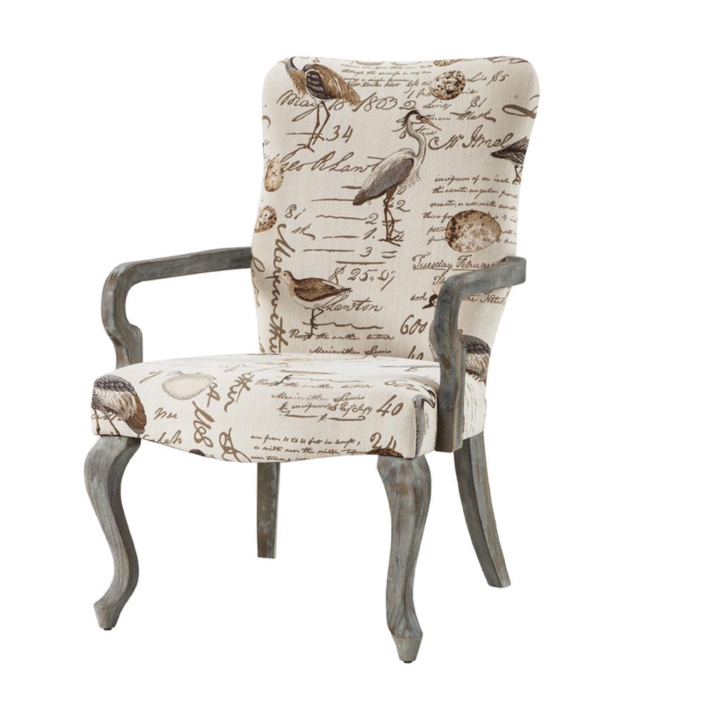 Bird Motif Queen Anne Accent Chair, Belen Kox. Picture 1
