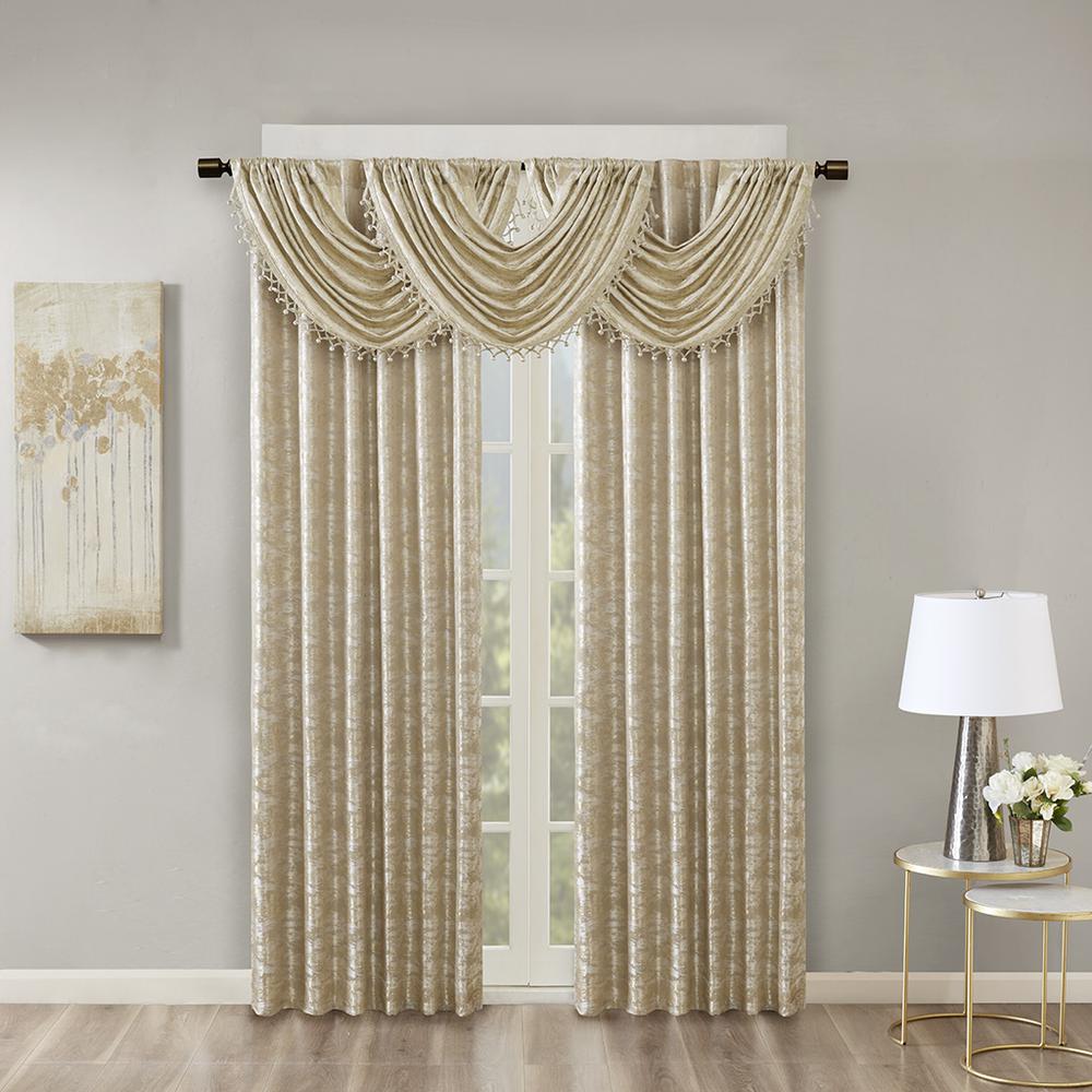 100% Polyester Microfiber Jacquard Lined Window Valance. Picture 6