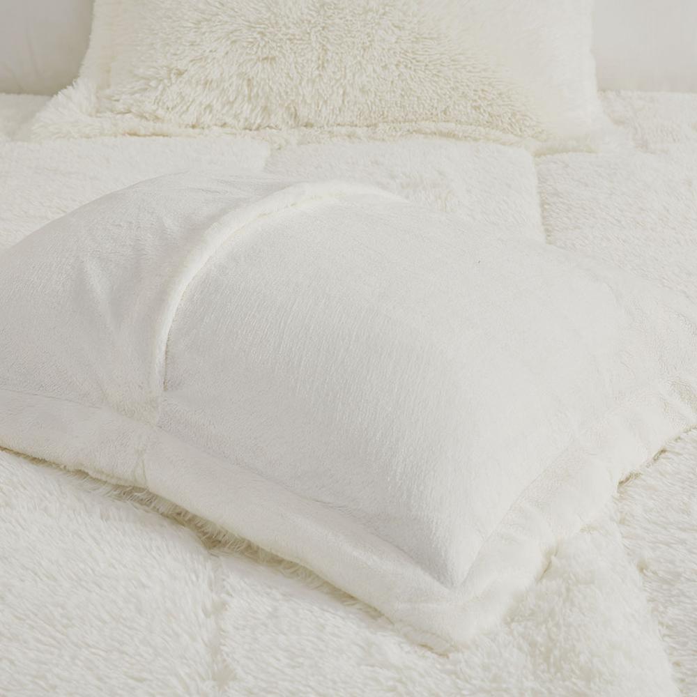 Shaggy Faux Fur Comforter Set - Ivory, Belen Kox. Picture 2