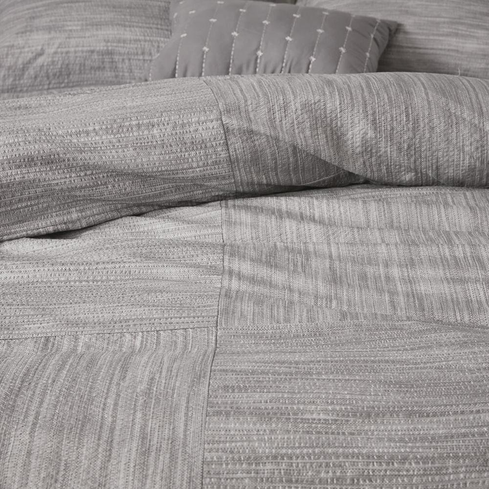 100% Polyester Printed Seersucker 7 pcs comforter set by Belen Kox Grey. Picture 14