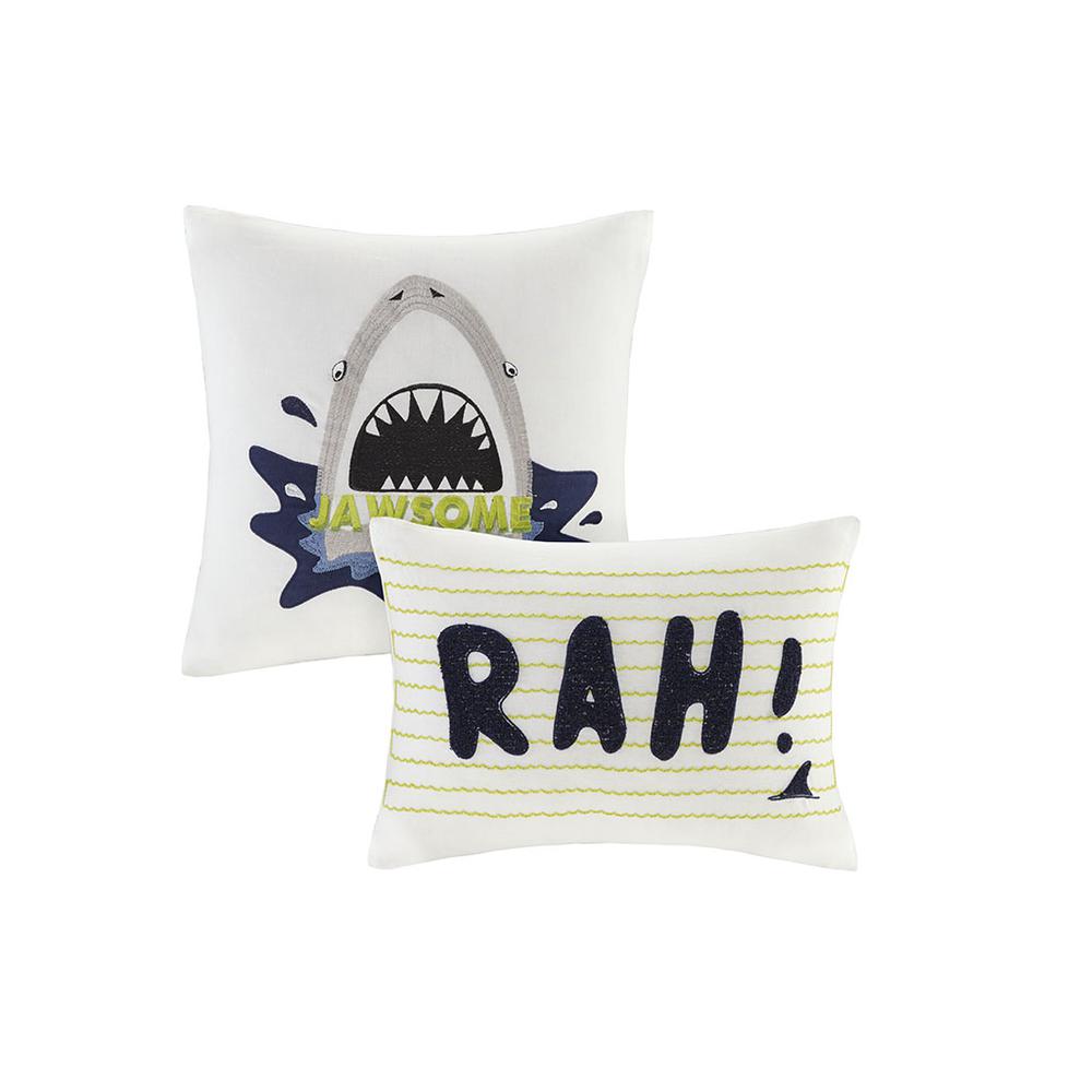 Finn Shark and Stripe Reversible Cotton Coverlet Set, Belen Kox. Picture 1
