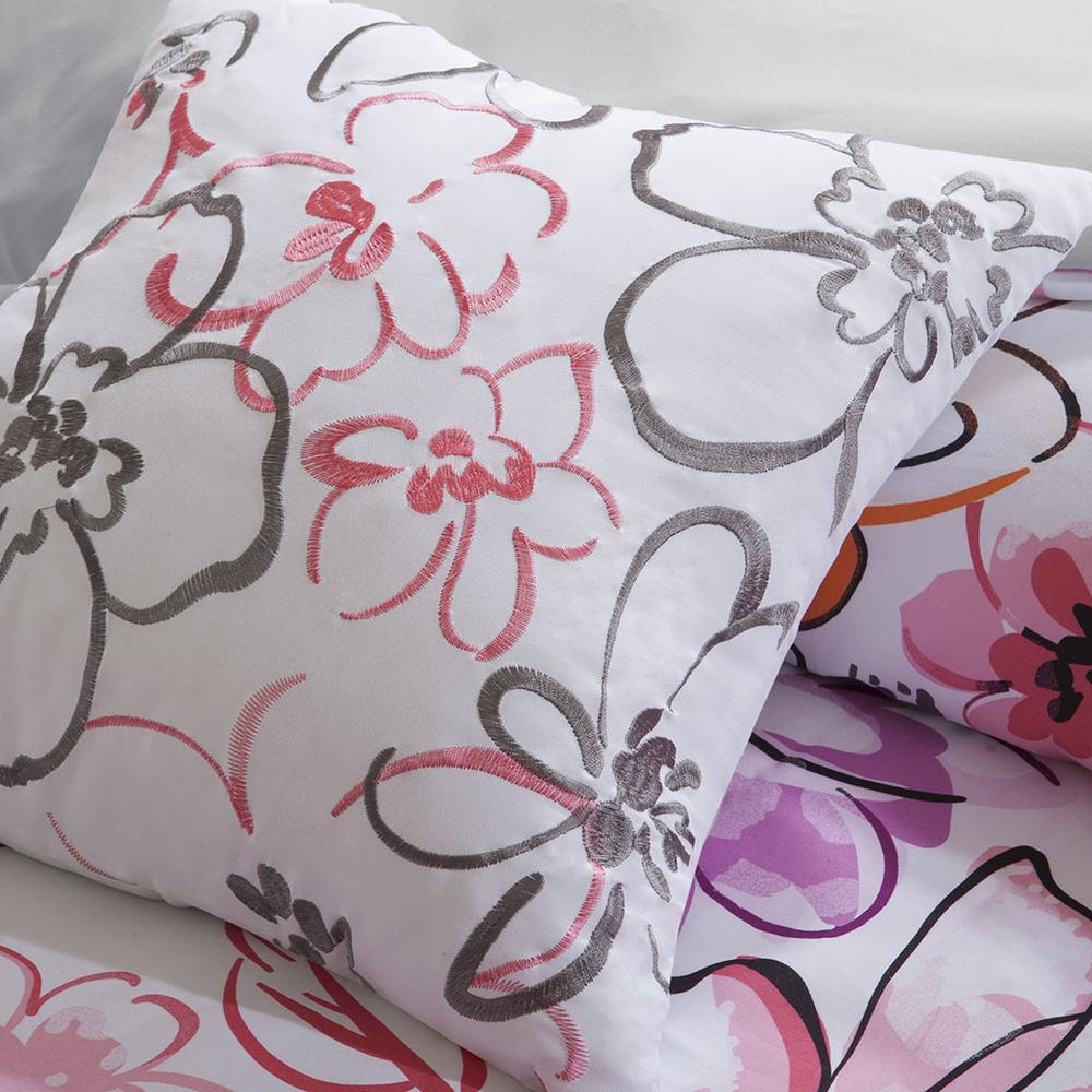 Asymmetrical Floral Print Comforter Set, Belen Kox. Picture 3