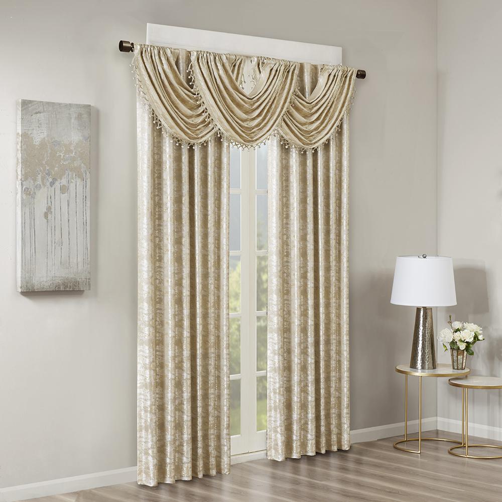 100% Polyester Microfiber Jacquard Lined Window Valance. Picture 5