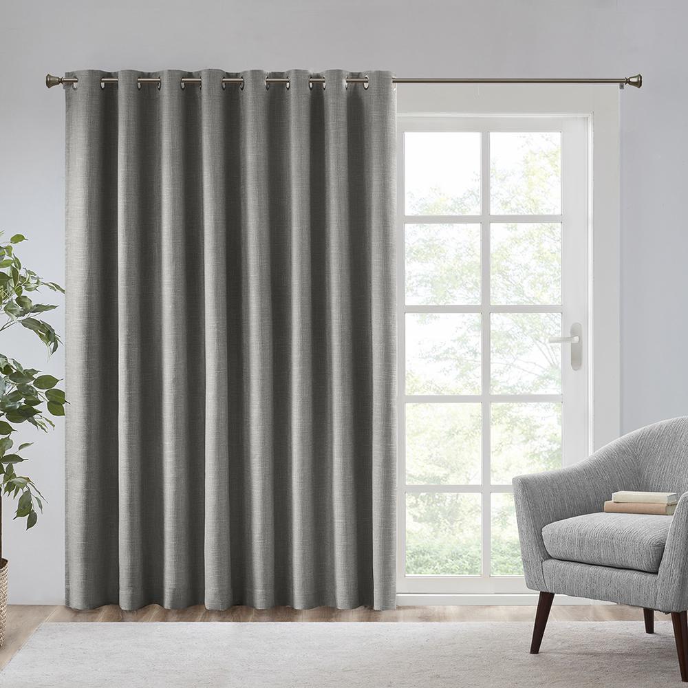 100% Polyester Printed Heathered Window Panel Grey. Picture 2