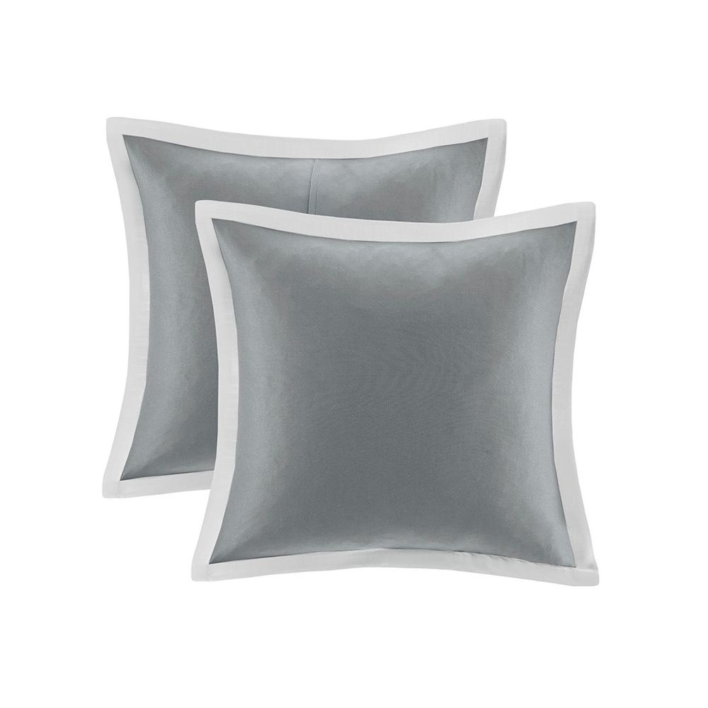 100% Polyester 8pcs Comforter Set Grey Cal King:104"Wx92"L/20"Wx36"L(2)/72"Wx84"L+15"D/12"Wx18"L/18"Wx18"L/26"Wx26"L(2). Picture 5