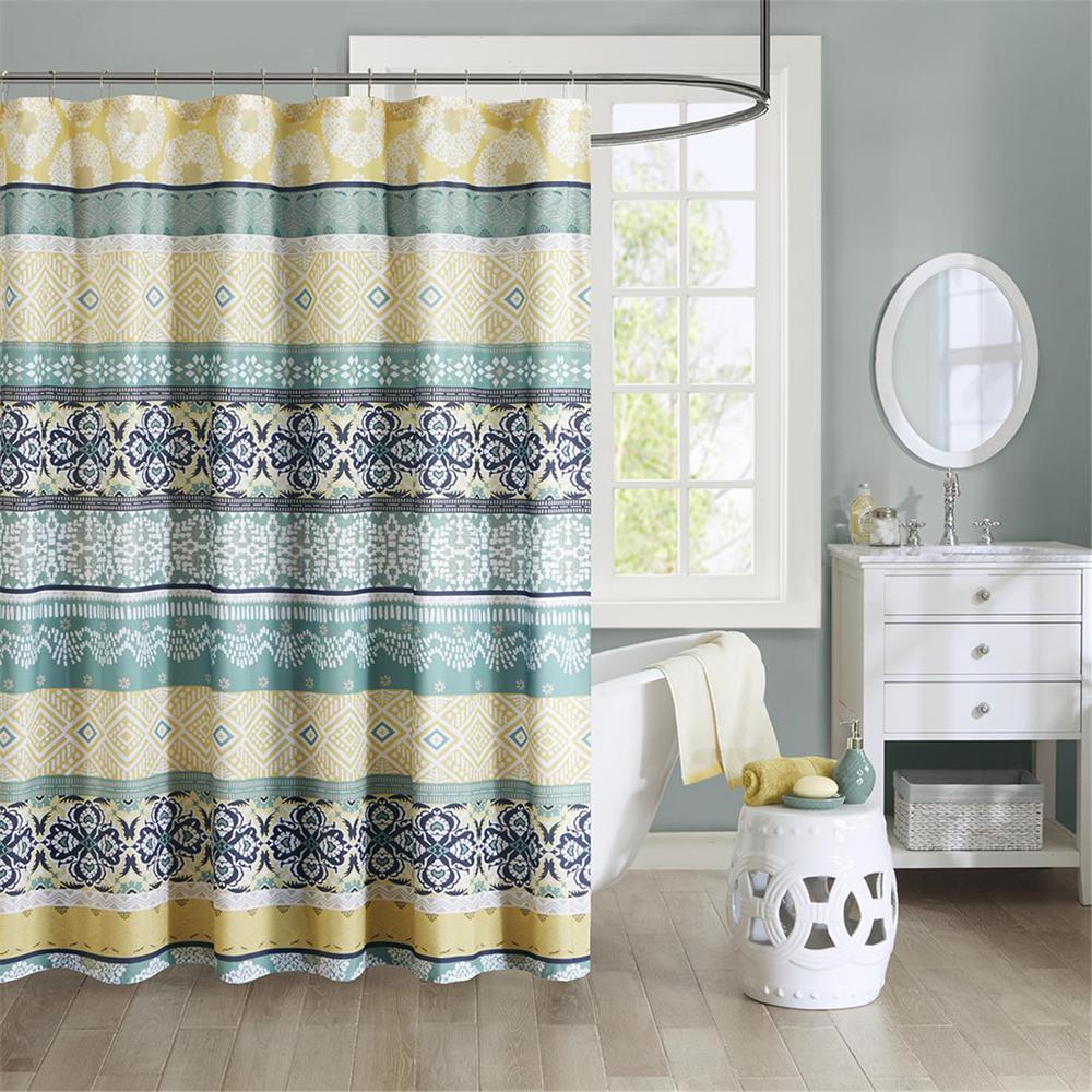100% Polyester Microfiber Printed Shower Curtain,ID70-786. Picture 1