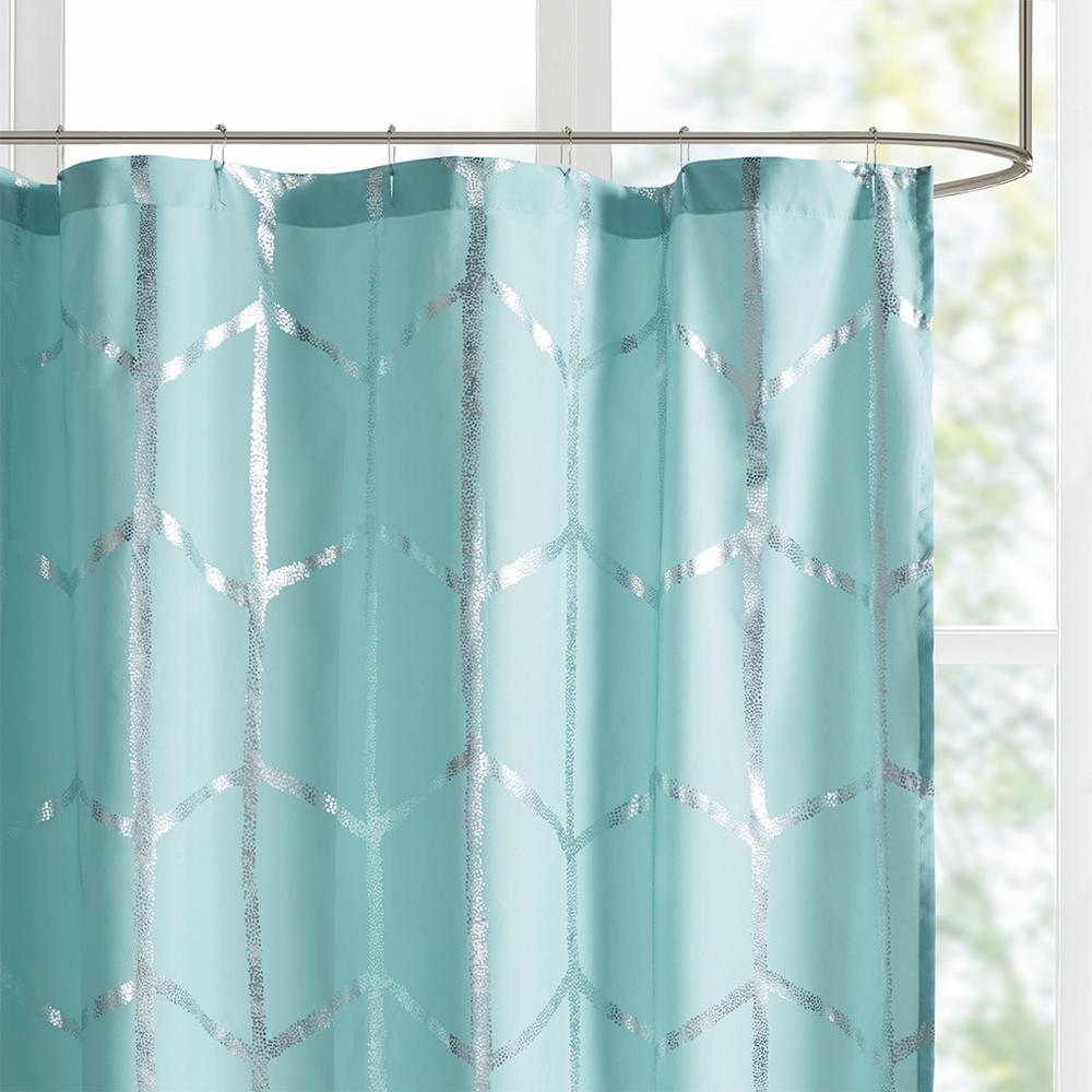 Printed Metallic Shower Curtain. Picture 5
