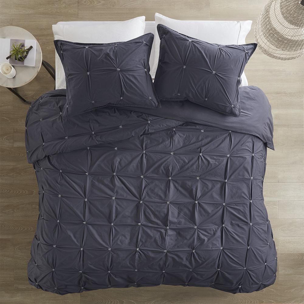 3 Piece Elastic Embroidered Cotton Comforter Set. Picture 3