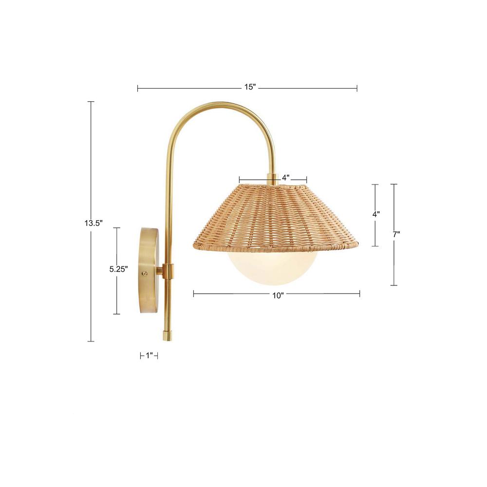 Rattan Weave Wall Sconce. Picture 2