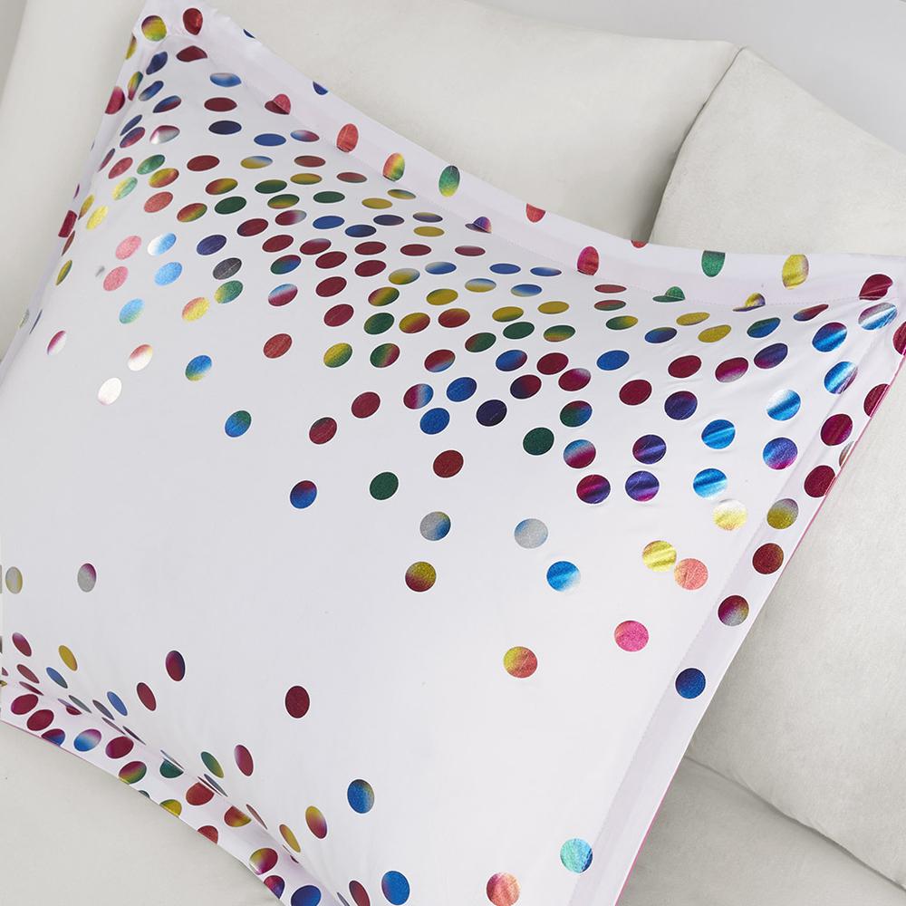 Rainbow Iridescent Metallic Dot Comforter Set. Picture 2