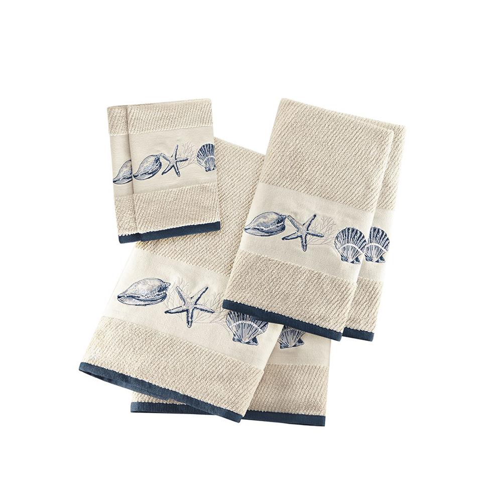 Embroidered Cotton Jacquard 6 Piece Towel Set. Picture 1