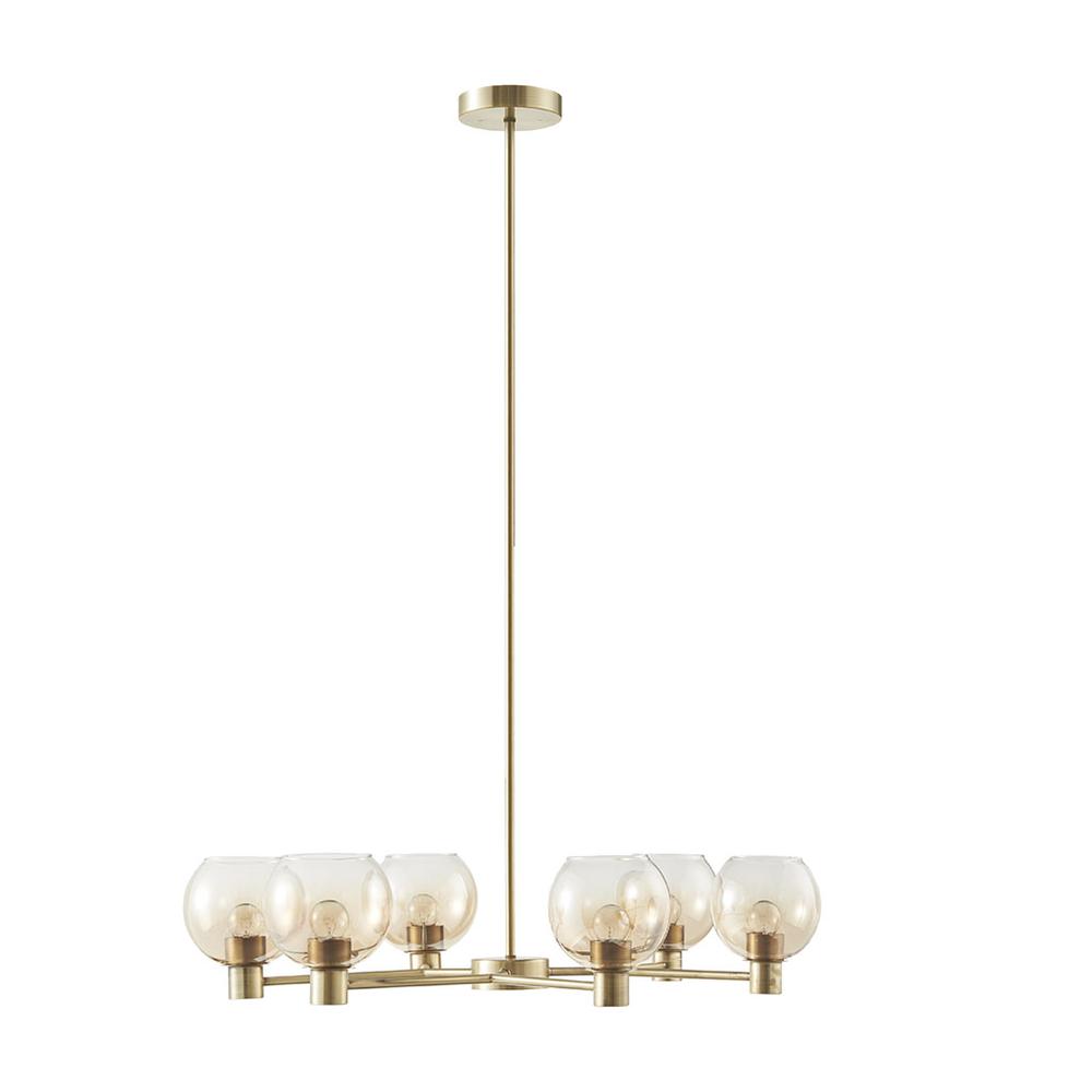 6-light Ombre Glass Globe Chandelier. Picture 1